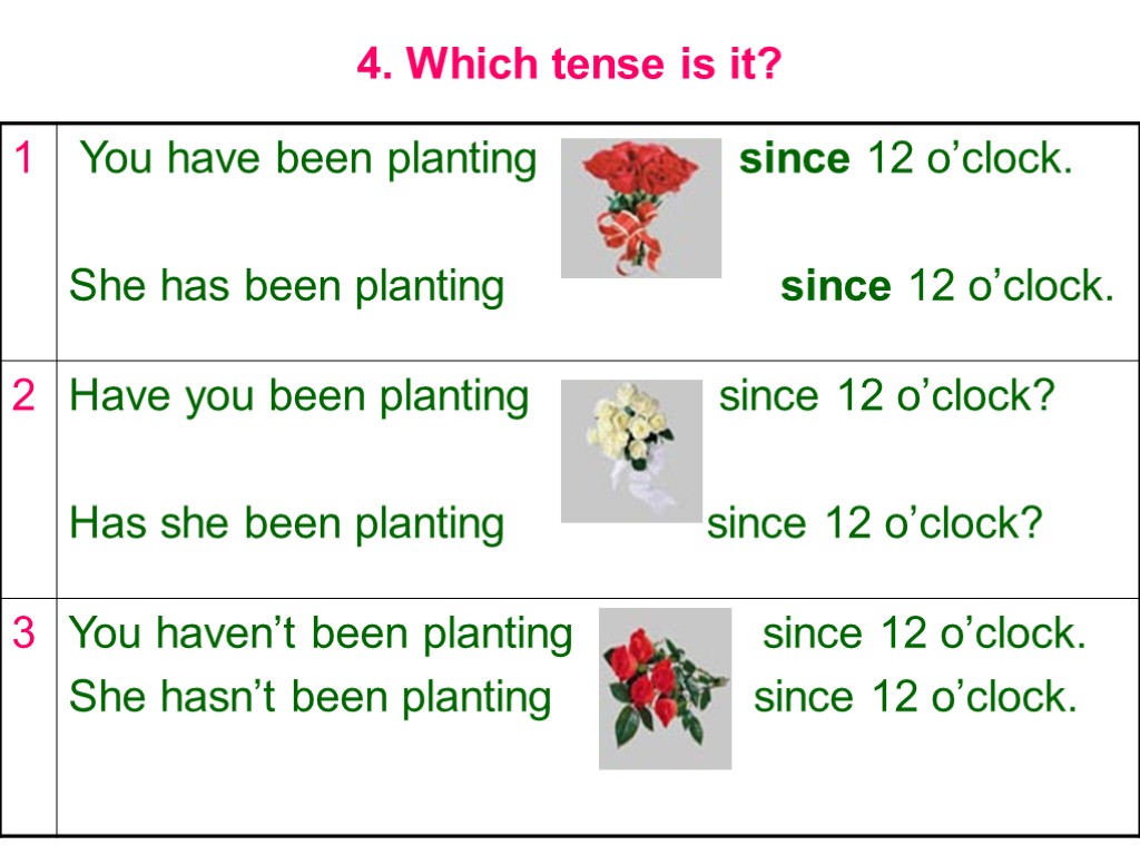 4. Which tense is it?